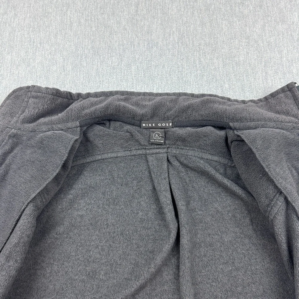 Vintage Nike Golf Vest Mens Large Gray Full Zip Fleece Pockets Jacket Sleeveless